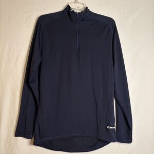 Pearl Izumi Vintage Navy Blue X-Static 1/4 Zip Long Sleeve Pullover Men's Large